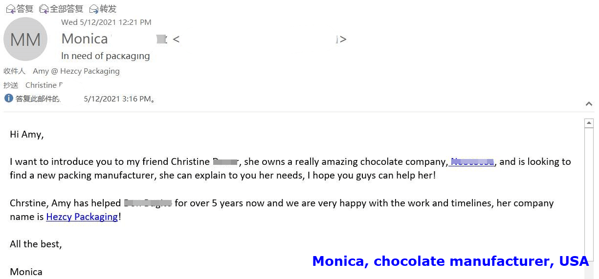 Hezcy Flexible packaging customer comment 4